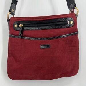 Ellington Burgundy Nylon Crossbody SO Many Pockets Adjustable Red Sporty